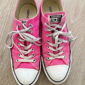Hot Pink Canvas Converse Low-Tops